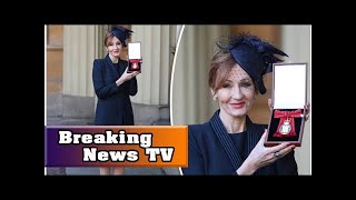 Jk rowling becomes companion of honour at buckingham palace Breaking News TV [upl. by Sall]