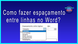 Como fazer espaçamento entre linhas no Word [upl. by Rhodia]