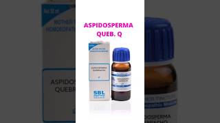 ASPIDOSPERMA Q cough breathlessness lungs shorts ytshorts saishreehomoeo [upl. by Ortensia]