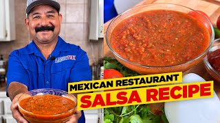 The BEST Mexican Restaurant SALSA ROJA Recipe  the secret ingredient [upl. by Aliak146]