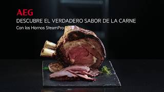 Descubre el verdadero sabor de la carne  Hornos SteamPro de AEG [upl. by Naujit]