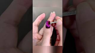 New effect of cat eye nail gel polish  nailtutorial cateyenails [upl. by Aciretal]