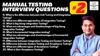 Manual Testing Interview Questions and Answers with Examples  Part 2 [upl. by Karlis40]