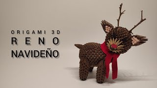 RENO NAVIDEÑO  ORIGAMI 3D  FELIZ NAVIDAD 🎄🎄🎄 [upl. by Anselmi]