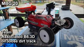 Team Associated B63D on loose dirt RCTrack  MBG20 [upl. by Nnire]