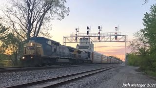 CSX Q21413 w CSX C408W 7905 and CSX C449W 9040  Carleton MI 51321 [upl. by Morey]