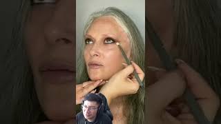 tiene 65 años y parece de 20 😳 maquillaje videosdivertidos makeuptransformation [upl. by Lunetta]