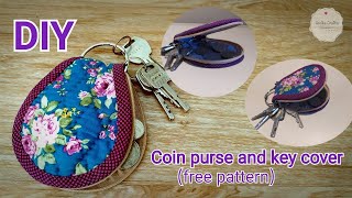 DIY Coin Purse And Key CoverHAND MAKE กระเป๋าใส่เหรียญและที่เก็บกุญแจ [upl. by Ysle]