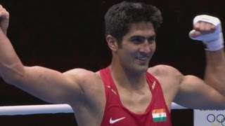 IND v KAZ  Boxing Middle 75kg Round of 32  London 2012 Olympics [upl. by Arihat]