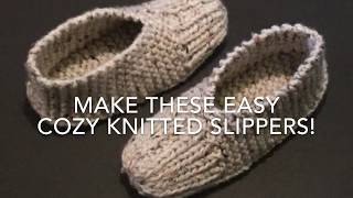 KNITTED SLIPPERS  EASY FOR BEGINNERS [upl. by Astera287]