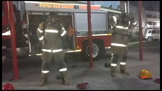 How PNG Fire Fighters perform their turnout drill SkillsMaintanance [upl. by Noret]