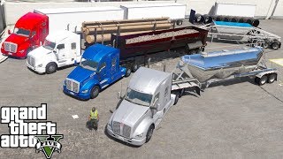 GTA 5 Real Life Mod 133 American Truck Simulator Trailer Pack  Doubles Triples amp More [upl. by Asaeret]