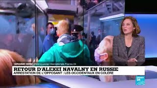 Retour dAlexeï Navalny en Russie  son arrestation provoque la colère des dirigeants occidentaux [upl. by Otha]