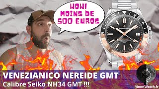 Venezianico Nereide GMT ⌚ TOP MONTRE GMT AUTOMATIQUE équipée du SEIKO GMT NH34 😈🔥 [upl. by Byrann961]