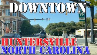 Huntersville  North Carolina  4K Downtown Drive [upl. by Hui]