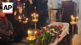 Scenes inside Moscow church during farewell ceremony for Alexei Navalny [upl. by Naasah]