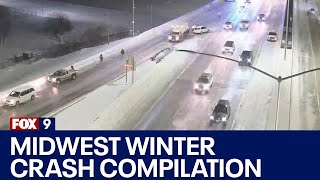 Midwest winter crash compilation [upl. by Ezalb]