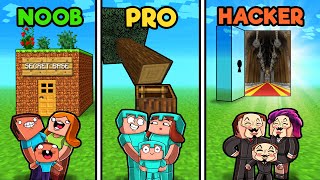 SECRET FAMILY BASE  NOOB vs PRO vs HACKER Minecraft [upl. by Alice214]