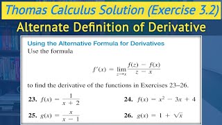 Derivative by first principle urdu hindi  Thomas calculus exercise 32 Q23 to Q26  Lec 17 [upl. by Ennaear407]