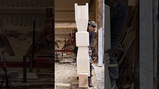 Timber frame posts stepbystep 🪵 woodworking shorts [upl. by Idisahc]