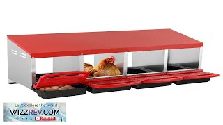 VEVOR 4Compartment Chicken Nest Box Mental Box with Inclined Nesting Boxes Review [upl. by Norre118]