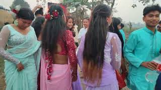 Pilayo sathi Nepali song tharu wedding Boys and Girls dance🥰😊❤️🥀 [upl. by Stronski]