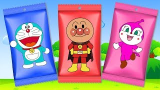 Learn colors with Anpanmanアンパンマン Doraemon Finger Family Song Nursery Rhymes for kids [upl. by Heimer323]