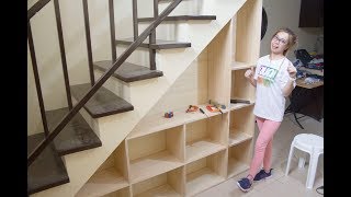 Building Shelves under the Staircase with Storage  DA Santos [upl. by Xed65]