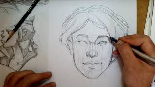 REILLY METHOD HOW TO DRAW HEAD  female head [upl. by Doroteya]