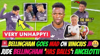 Jude Bellingham Has Balls Carlo Ancelotti Reacts On Bellinghams Furious Reaction to Vinicius Jr😳 [upl. by Ardnuahs]