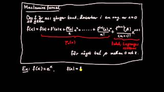Maclaurinutveckling del 3  introduktion till Maclaurins formel [upl. by Gowrie]