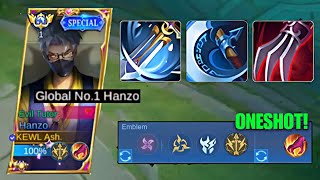 NEW GLOBAL HANZO BEST ONESHOT BUILD must try Mobile Legends [upl. by Ojyma]