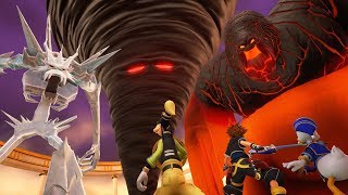 Kingdom Hearts 3 Three Titans Ice Titan Fire Titan Wind Titan Boss Fight 3 English [upl. by Fabrienne]