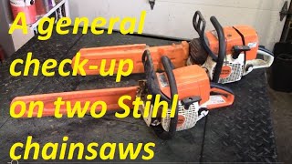 Going over and fixing up Stihl MS250 and Stihl MS341 chainsaws [upl. by Neirda413]