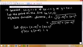 Optimization Finding the point closest to a line [upl. by Neeka29]