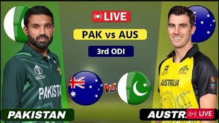 🔴 PAKISTAN VS AUSTRALIA  3RD ODI MATCH  PAK VS AUS  LIVE SCORE BOARD  COMMENTARY [upl. by Ramed]