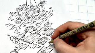 Drawing an Isometric Dungeon Map [upl. by Sioled562]