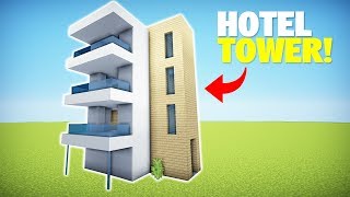 Minecraft How to Build a Modern HotelApartment Tower 1  Easy House Tutorial [upl. by Anelle19]