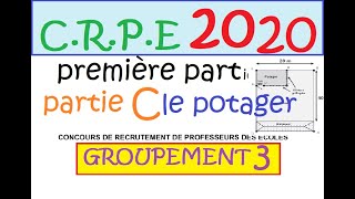 CRPE 2020 groupement 3 corrigé Maths première partie C algèbre [upl. by Nueoht529]