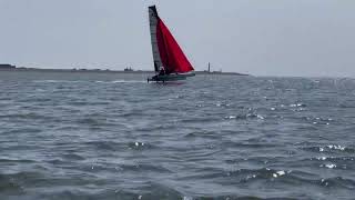 Nacra 20 FCS flying past Den helder [upl. by Amethyst]