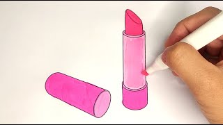 Pink lipstick  Coloring a pink lipstick colorful forkids youtubekids [upl. by Marian]