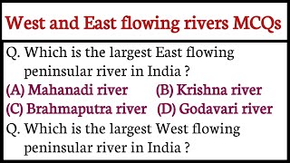 West and East flowing rivers MCQs l MCQs on West and East flowing rivers [upl. by Crystie]