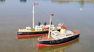 Classic tinplate clockwork toy ships [upl. by Mell566]