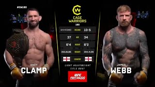 Cage Warriors 180 James Webb vs Andy Clamp  November 15 2024 [upl. by Rorke]