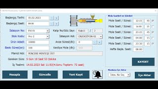 Üretim Planlama Programı Excel [upl. by Bergstrom]