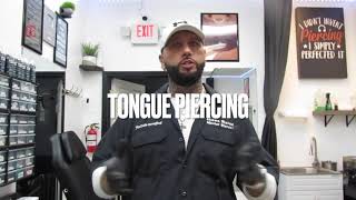 Tongue piercing INSTRUCTIONAL how to pierce properly [upl. by Kronick]