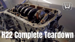 Prelude H22 Complete Detailed Engine Teardown blown engine [upl. by Atena]