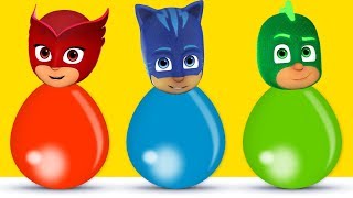 Learn Colors with Balloons of Pj Masks Wrong Heads [upl. by Lev]