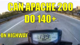 Can Apache 200 Do 140  Top speed on Highway  TVS Apache RTR 200 4v 2017 [upl. by Adnesor]