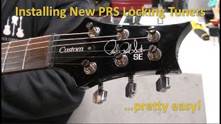 Installing PRS Locking Tuners and doing a setup on a Custom SE 24 electric guitar [upl. by Melak]